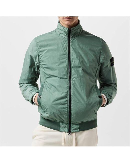Stone Island Crinkle Reps Bomber Jacket in Green for Men Lyst UK