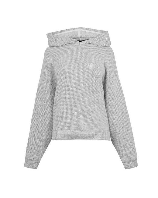 Anine Bing White Alec Pull Over Hoodie