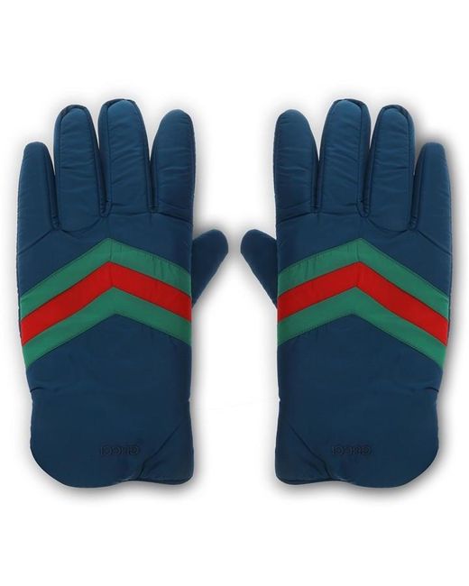 Gucci Blue Leather Gloves
