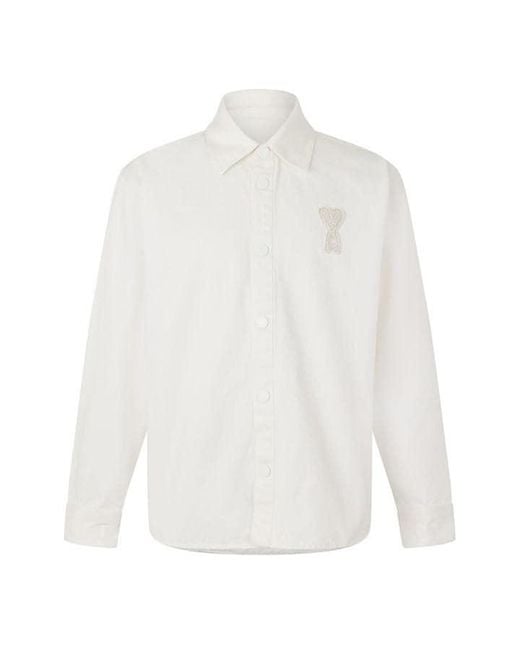 AMI White Knitted Long Sleeve Shirt