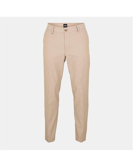 Boss Natural Kane Stretch Tailored Fit Straight Leg Trousers for men