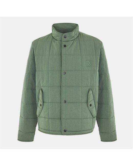 HUGO Green Birol Quilted Dwr Long Sleeve Harrington Jacket for men