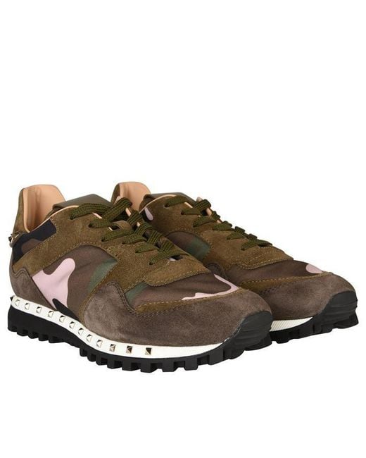 valentino rockstud camouflage trainers