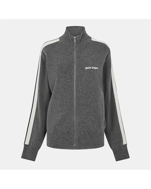 Palm Angels Gray Knitted Tracksuit Top