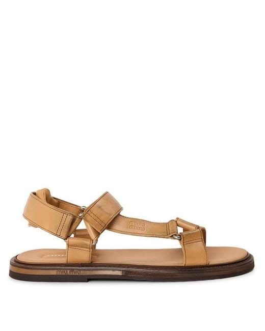 Miu Miu Brown Miu Trek Sandal Ld64