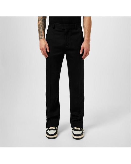 Represent Black Rep Split Pant, Stepped Split Hem Trousers for men