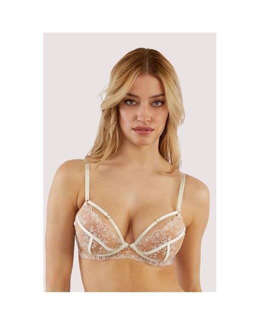 Playful Promises Brown Cassia Floral Embroidery Caged Bra