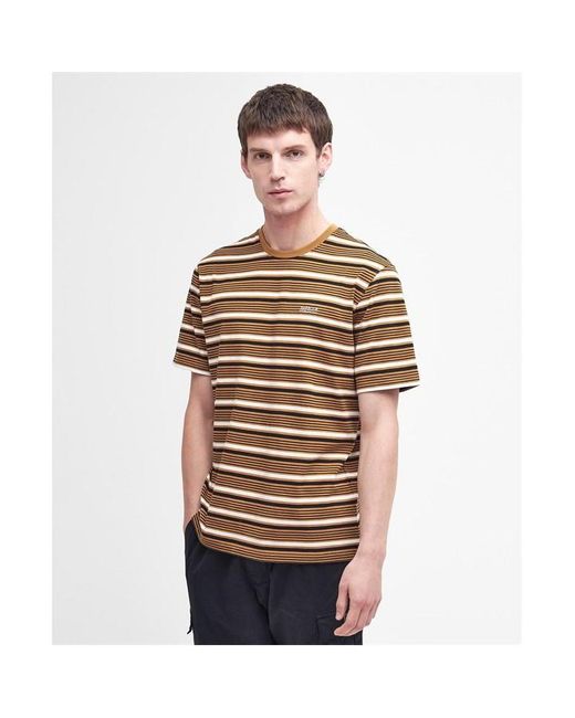 Barbour Yellow Bristol Striped T-shirt for men