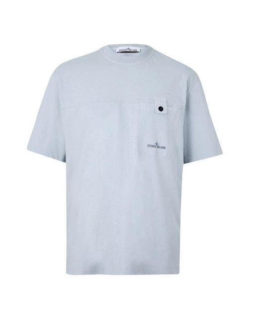 Stone Island Blue Stone Gd Pkt Tee Sn64 for men