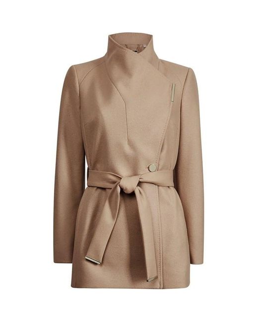 Ted Baker Natural Roses Wool Wrap Coat