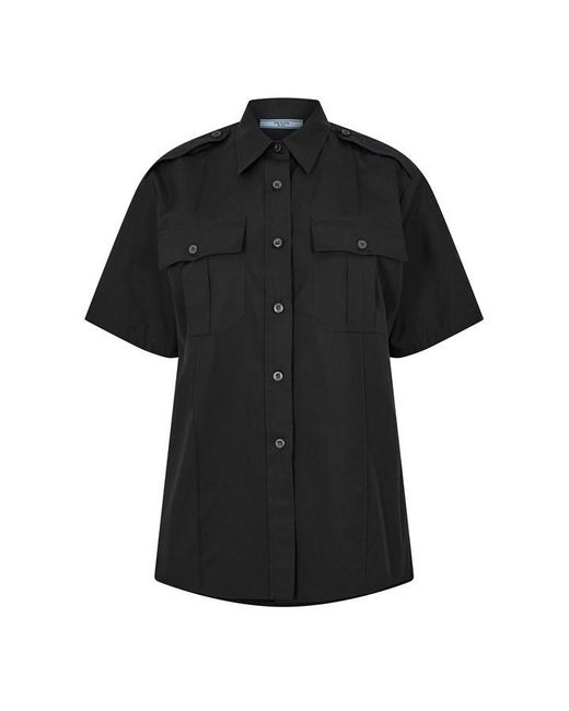 Prada Black Plain Short Sleeve Shirt
