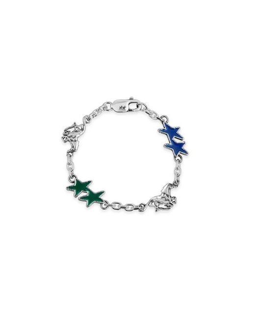 Twojeys Blue Icon Star Horse Layered Chain Bracelet for men