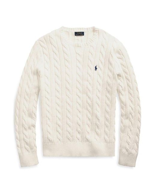 Polo Ralph Lauren Blue Cable Knit Jumper for men