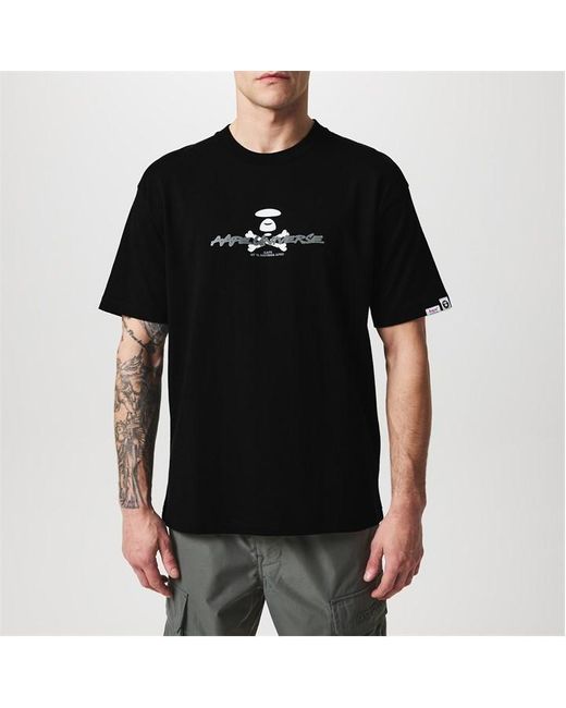 Aape Black Universe T-Shirt for men