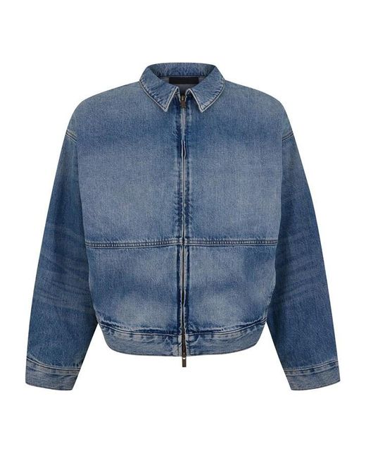 Fear Of God Blue Denim Zipped Jacket for men