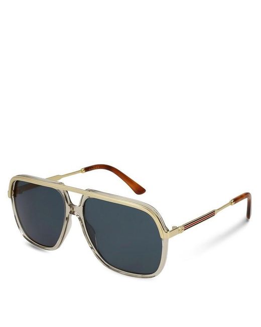 Gucci Blue Oversized Aviator Sunglasses for men