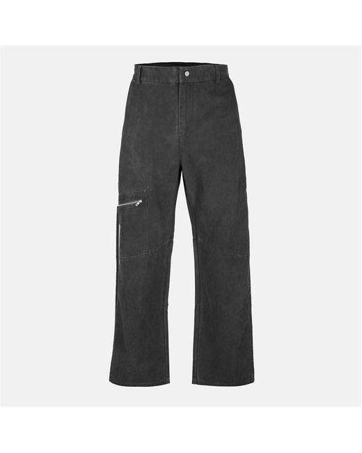 Represent Gray Relaxed Fit Cargo Trousers for men