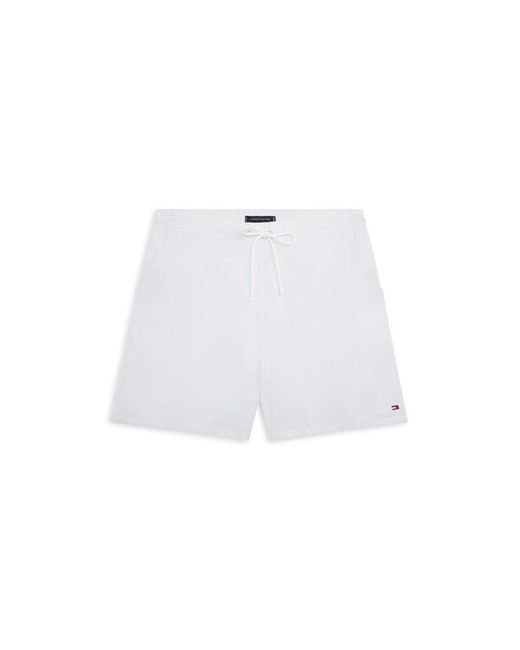 Tommy Hilfiger White Ithaca Medium Seersucker Swim Shorts for men