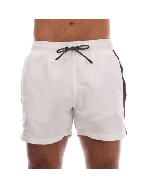 EA7 Gray Logo Tape Swim Shorts for men