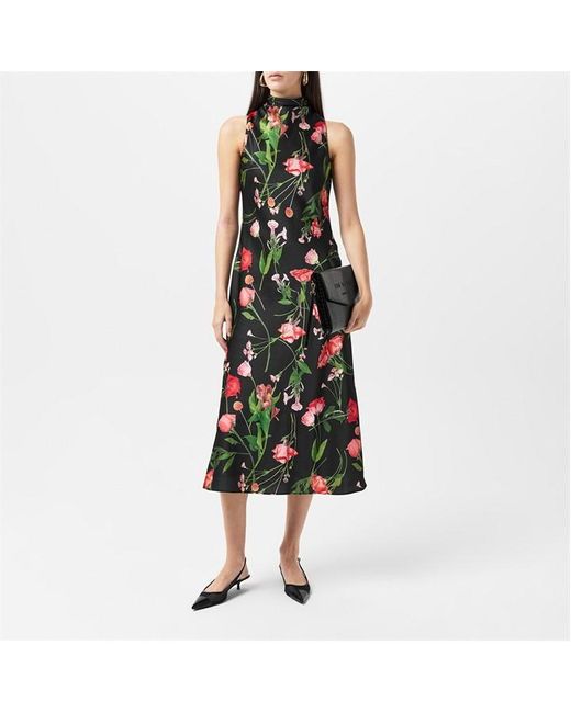 Ted Baker Black Connihh Floral Midi Dress