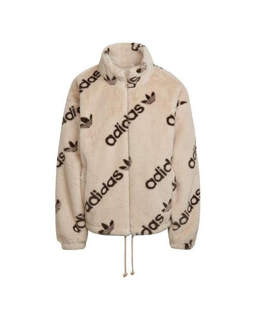 Adidas Originals Natural Faux Fur Jacket