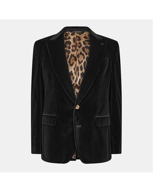 Dolce & Gabbana Blue Velvet Tailored Blazer for men