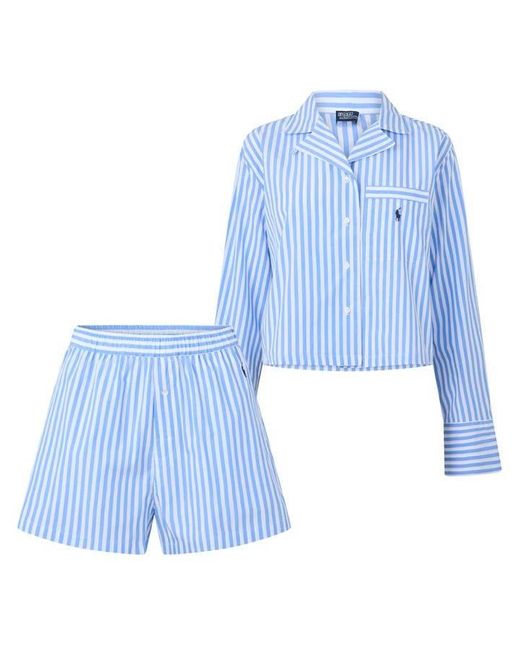 Polo Ralph Lauren Blue Crop Box Short Sleeve Pyjama Set