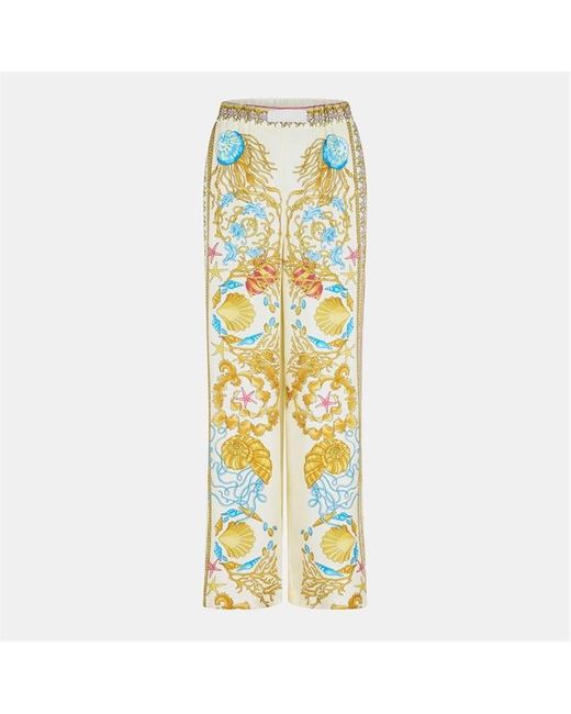 Versace Metallic High-Rise Wide Leg Trousers