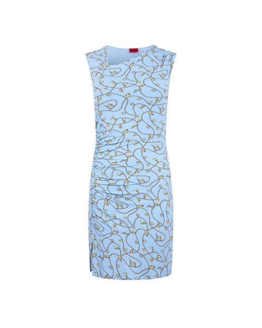 HUGO Blue Asymmetric Slim Fit Dress