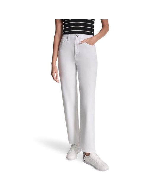 DKNY White Jeans Hi Rise Classic Straight Denim Jeans