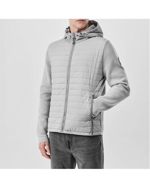 Belstaff Gray Full Zip Hooded Jacket for men