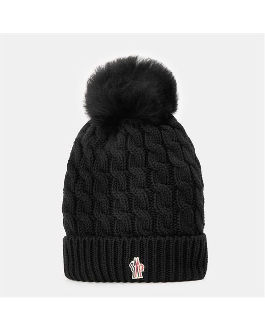 Moncler Black Bobl Knitted Beanie