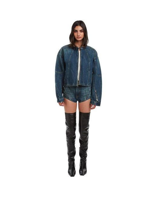 EB DENIM Blue Logan Moto Jacket