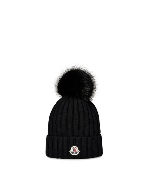 Moncler Black Pom Pom Bobble Hat