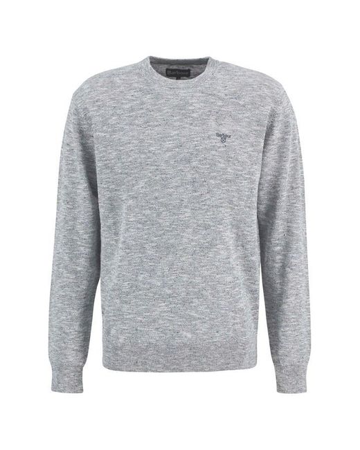 Barbour Gray Flaxby Crew Neck for men