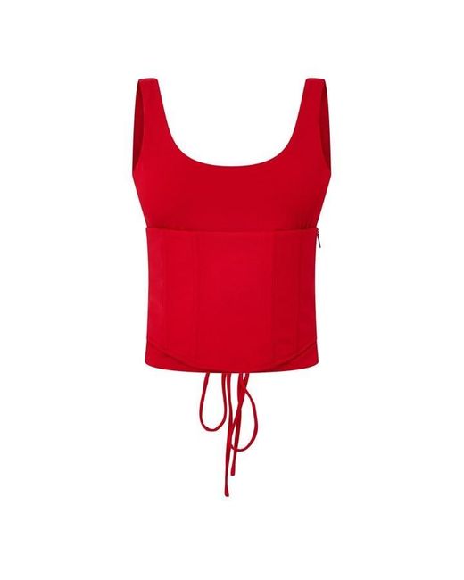 Mars the Label Red Sandra Scoop Vest Corset Top