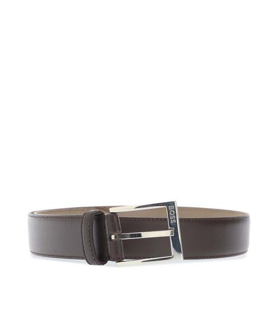 Boss Gray Ellotyo Sz35 10200670 02 Leather Belt for men