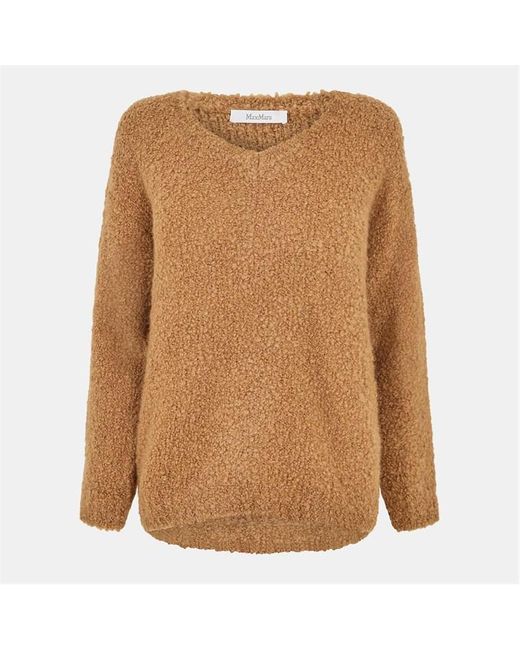 Max Mara Brown Pantera Knitted Crew Neck Jumper