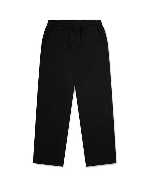 Albam Black Herringbone Drawstring Trousers for men