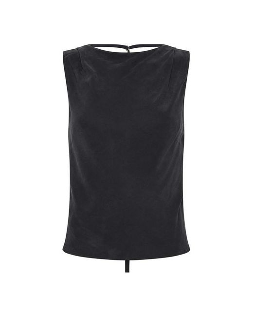 St. Agni Blue Draped Cowl Vest