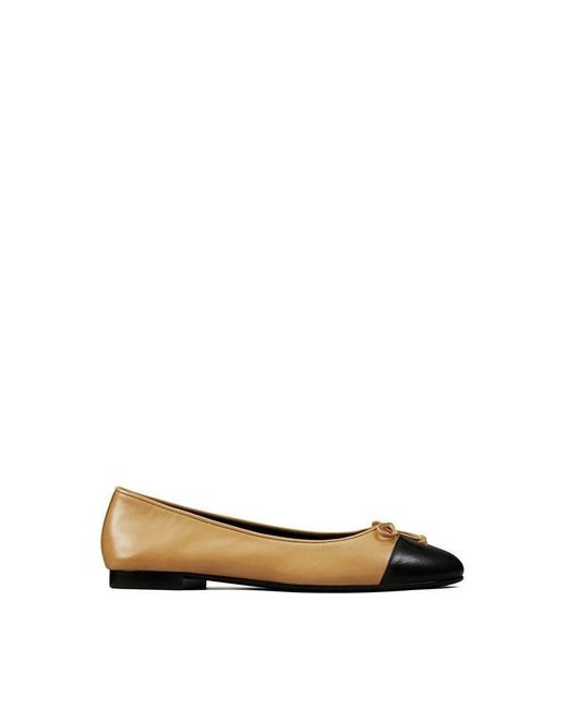 Tory Burch Natural Cap-Toe Ballet Flats