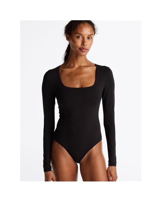 Tommy Hilfiger Black Long Sleeve Bodysuit