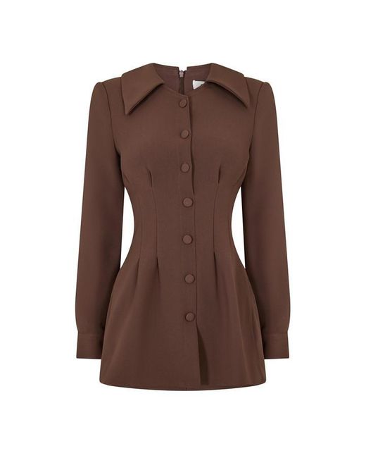 Odd Muse Brown Satin Shift Mini Dress
