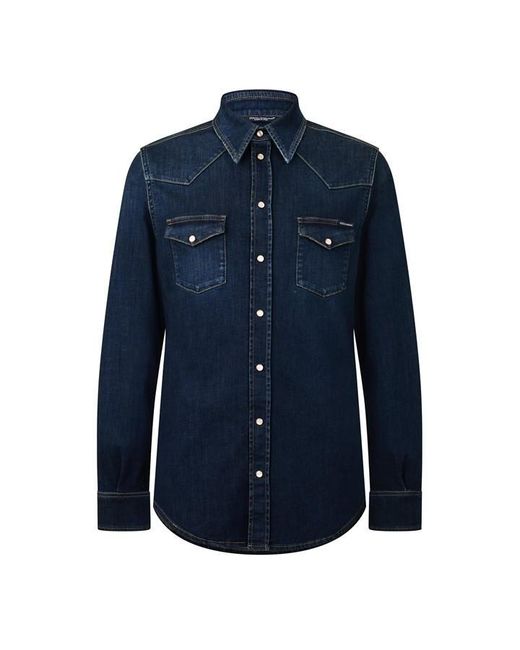 Dolce & Gabbana Blue Dg Marina Dnm Shirt Sn63 for men