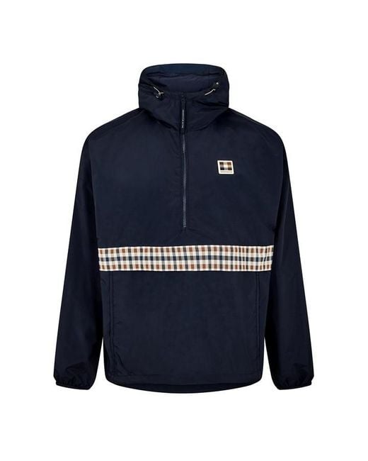 Aquascutum Blue Rain Anorak Jacket for men