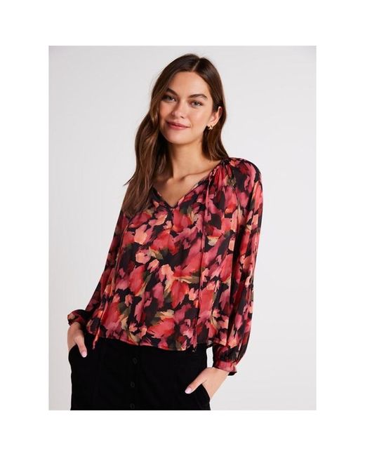 Bella Dahl Red Long-Sleeve Plain Shirt