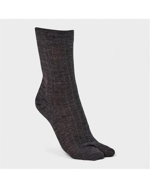 Maison Margiela Black Tabi Split-Toe Fine Knit Ankle Socks