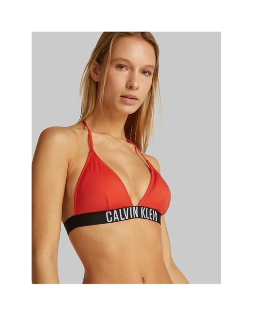 Calvin Klein Red Triangle Bikini Top