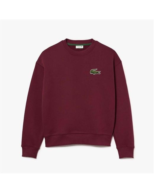 Lacoste Red Loose-fit Fleece Sweatshirt for men