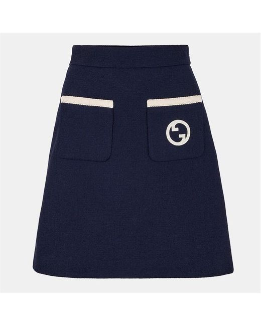 Gucci Blue Skirt Rtro Tw Ld41